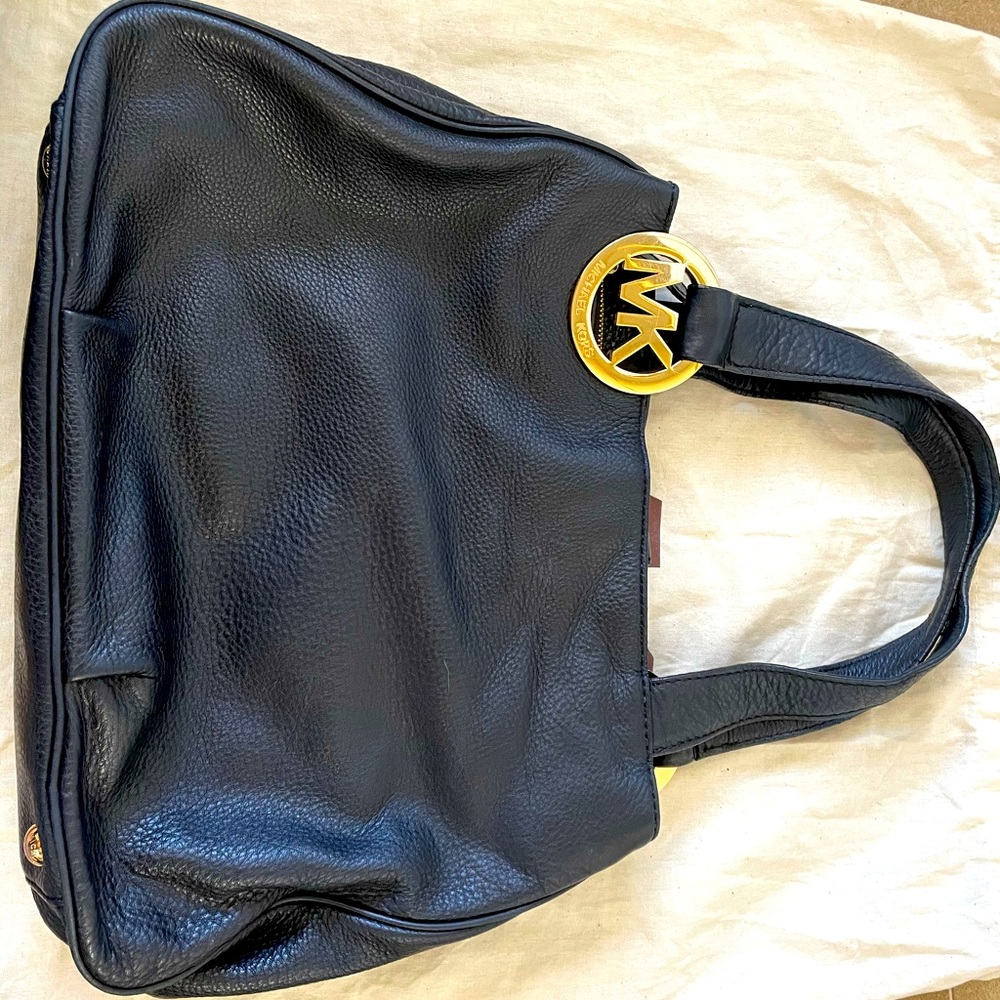 Michael Kors FULTON Black Leather TOTE  purse.
